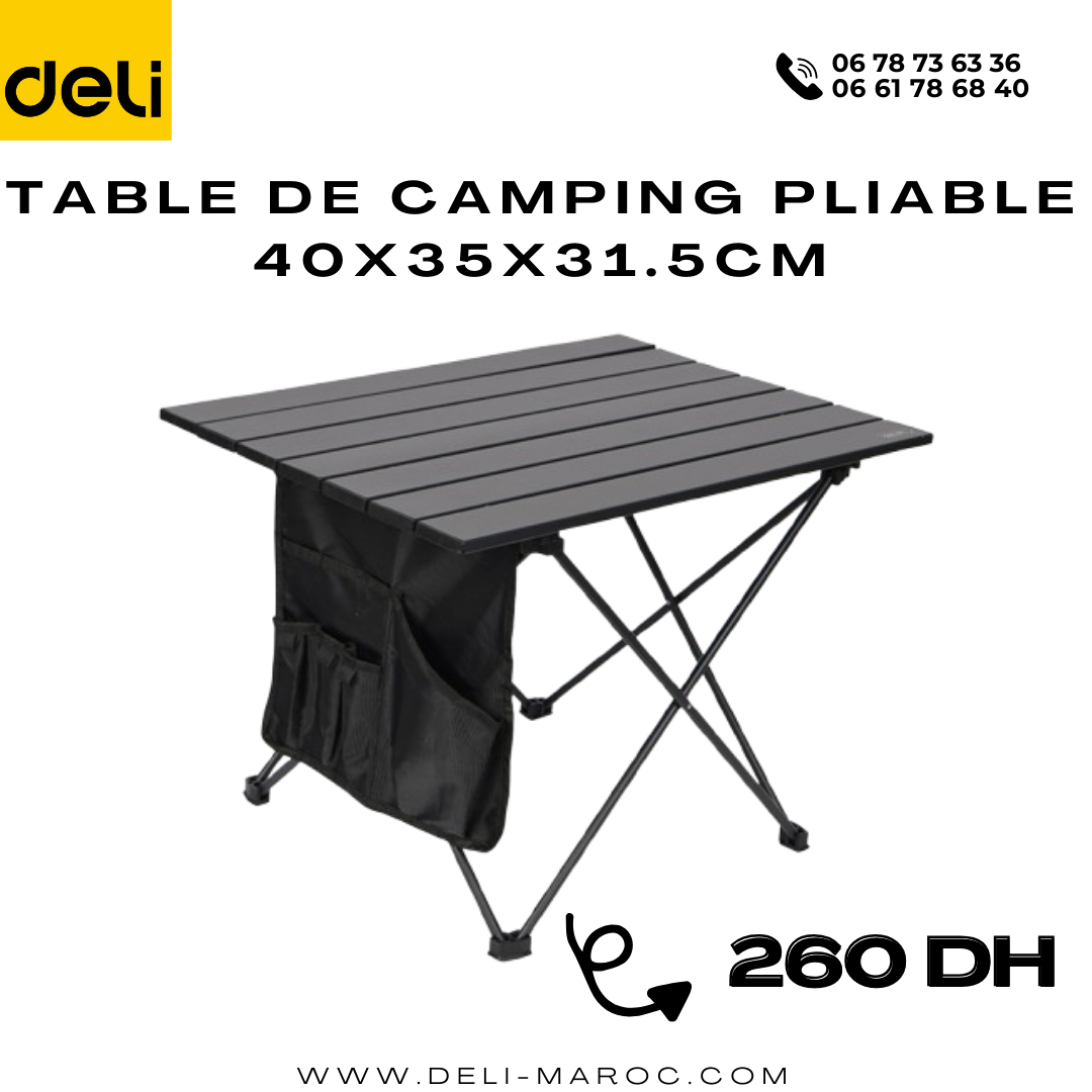 Table de camping pliable 40X35X31.5CM