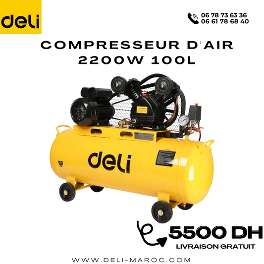 Compresseur d'air 2200W 100L